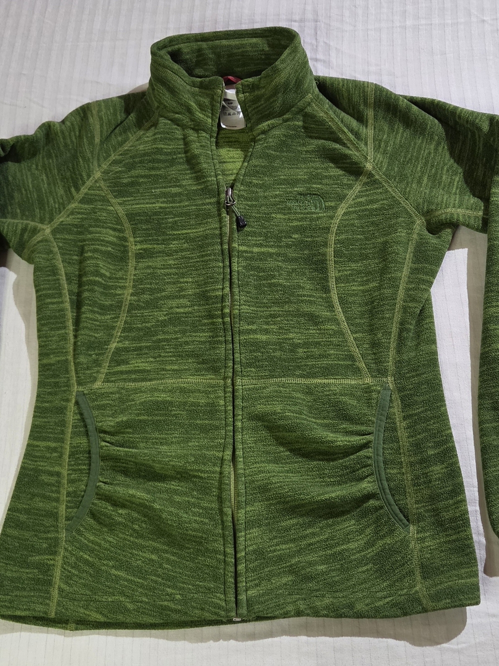 Womens The North Face Skyline Full Zip Up Green Fleece Jacket Size Small S